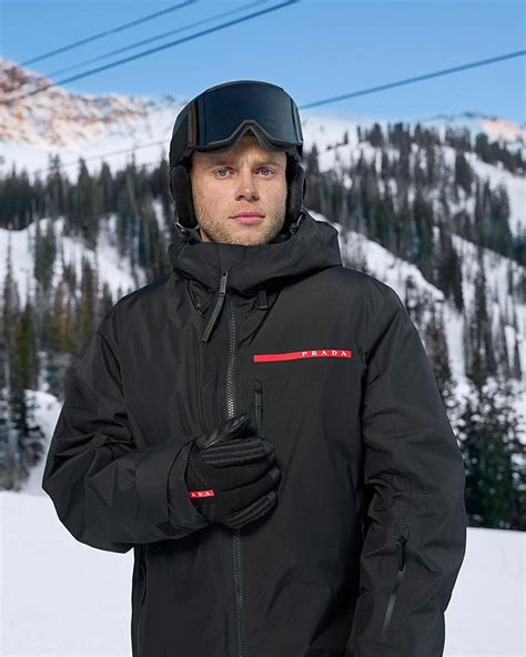 prada mens red ski jacket and pants combo|Ski Season is Here with New Prada Linea Rossa Campaign.